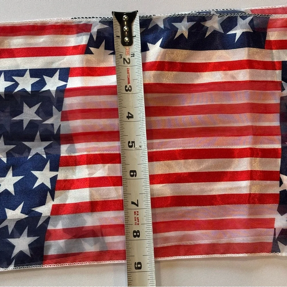 AMERICAN FLAG 🇺🇸 Fourth of July Sheer Scarf‎ 🧣 Red, White & Blue Scarf